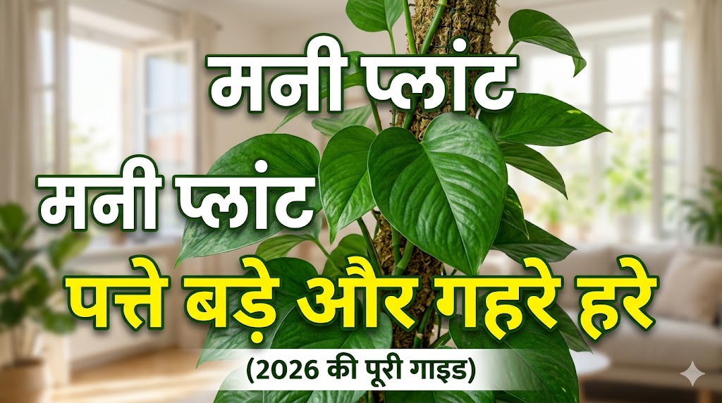 मनी प्लांट के पत्ते बड़े और गहरे हरे कैसे बनाएं? (2026 की पूरी गाइड)